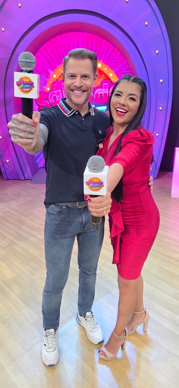 Mauricio Hoffmann y Natalia Rodríguez volverán a presentar juntos Sábado feliz de canal 7.