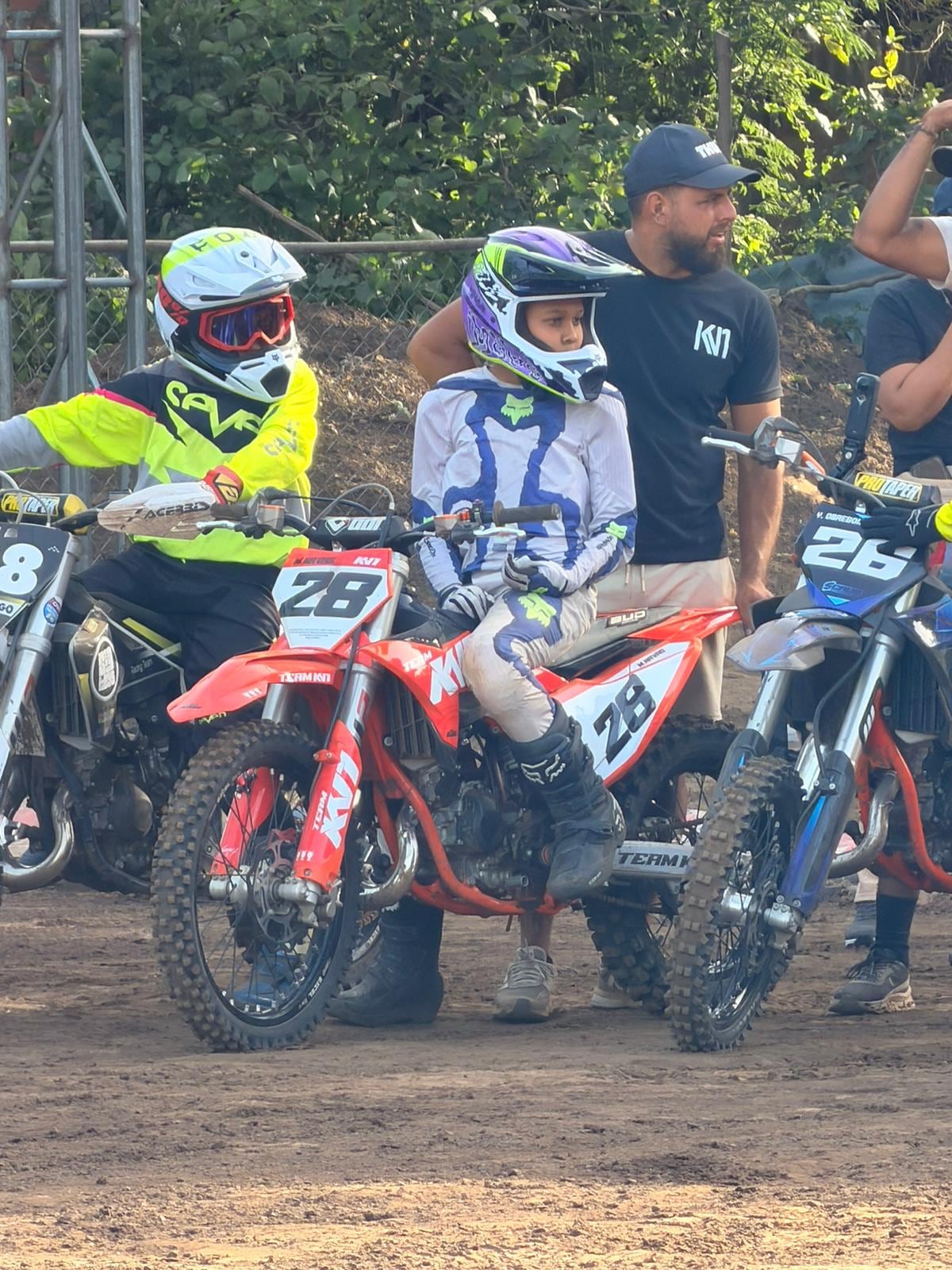 Mateo Navas en posición de salida para competir en Nicaragua.