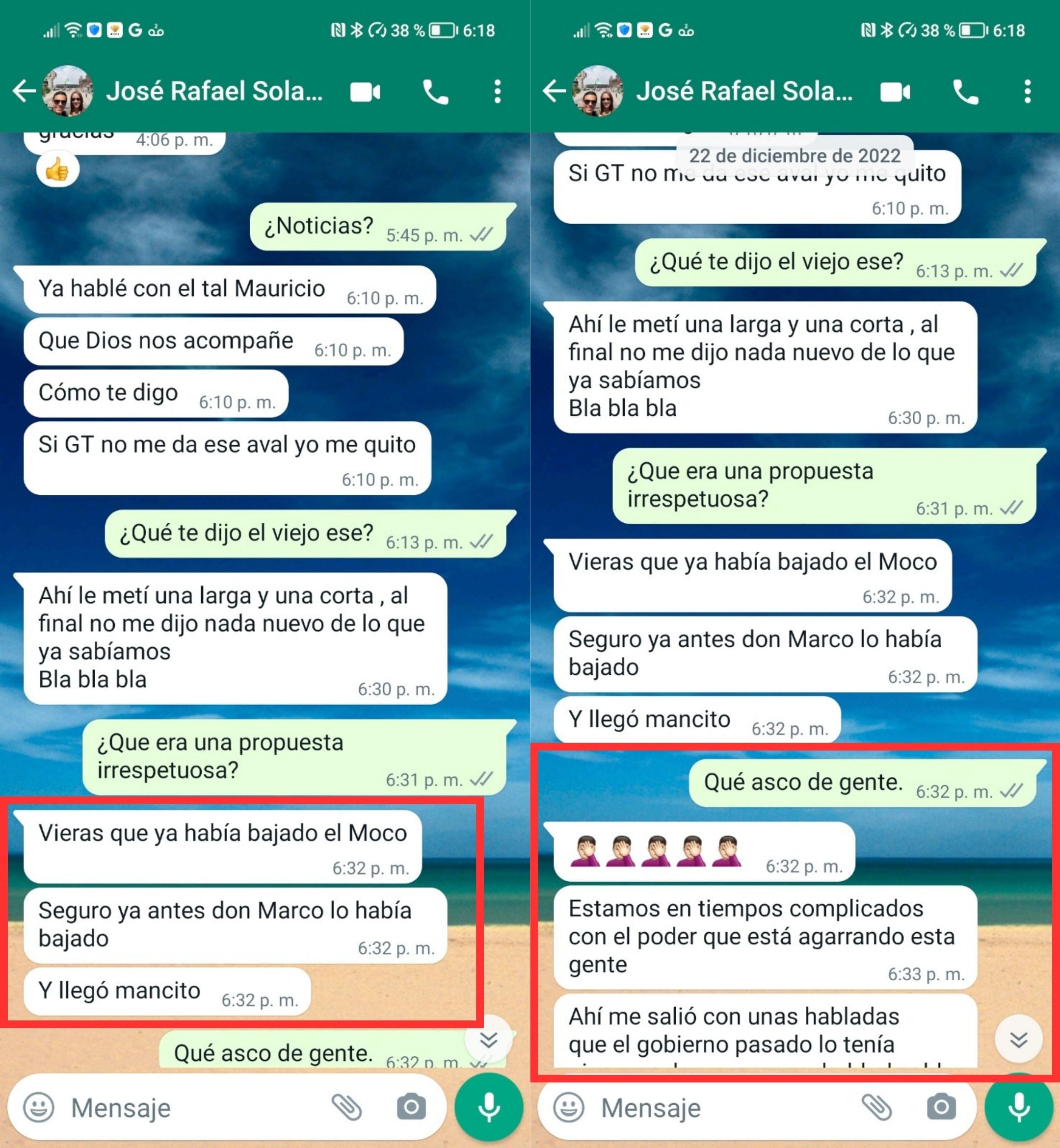 José Rafael Solano, jefe de la División Comercial del ICE, explicó a Jacquelin González el 22 de diciembre del 2022 que posiblemente Mauricio Muñoz, dueño de elmundo.cr, se había reunido con Marco Acuña, presidente ejecutivo del ICE.