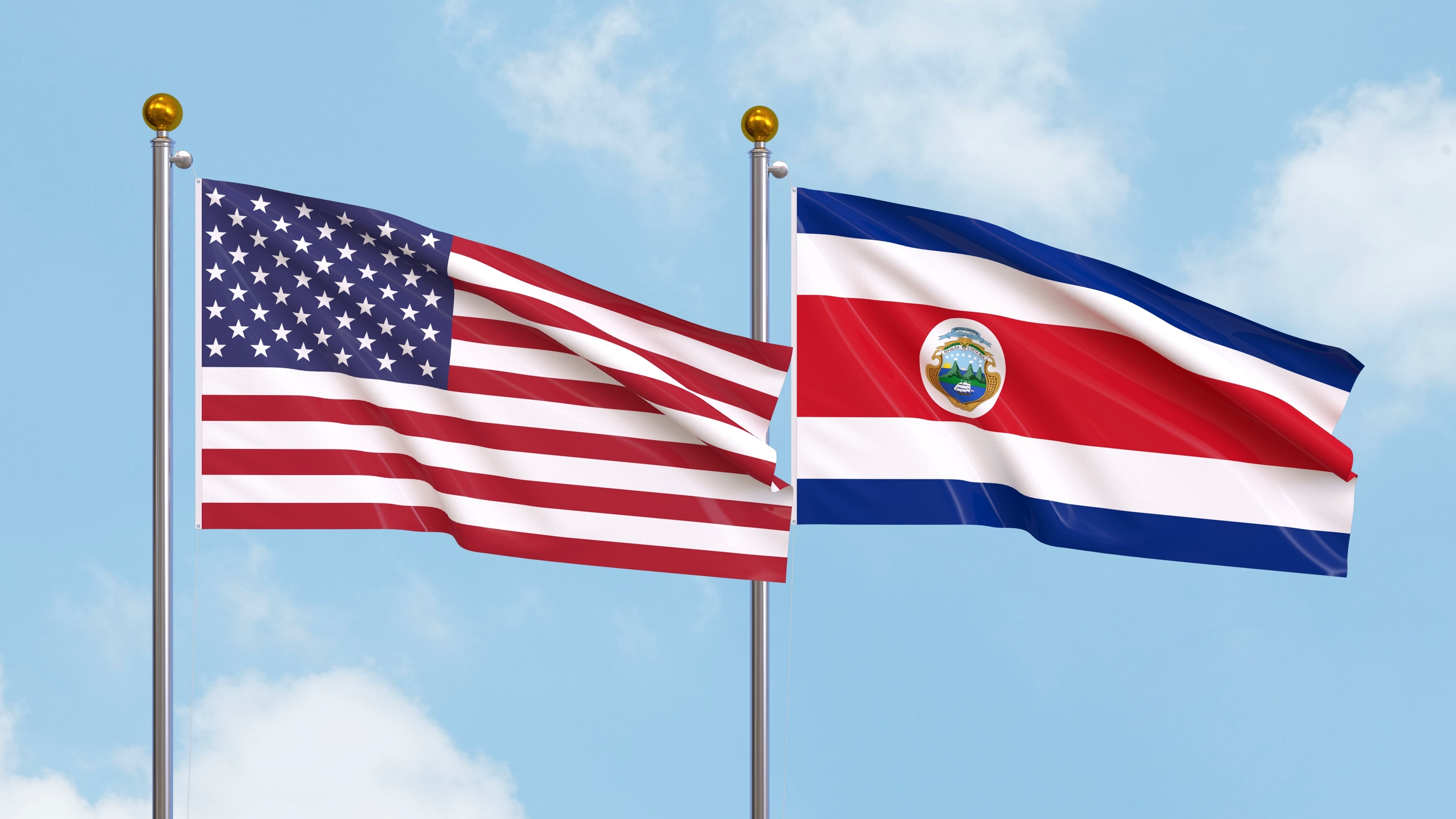 Banderas de Estados Unidos y Costa Rica