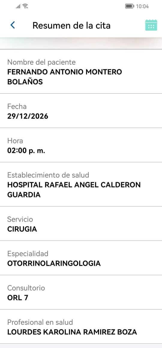 EDUS. Fernando Montero encontró en su EDUS una cirugía de ORL programada que él no ha pedido. 14 de noviembre 2024