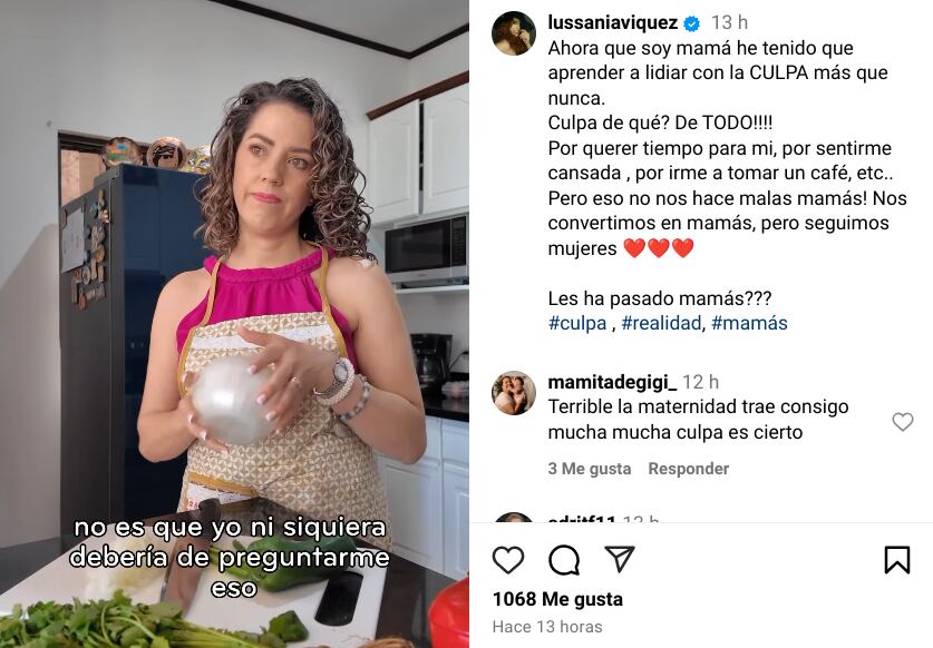 Lussania Víquez volvió a compartir un detalle sobre su maternidad en redes sociales, afirmando que no es mala madre por querer tiempo libre.