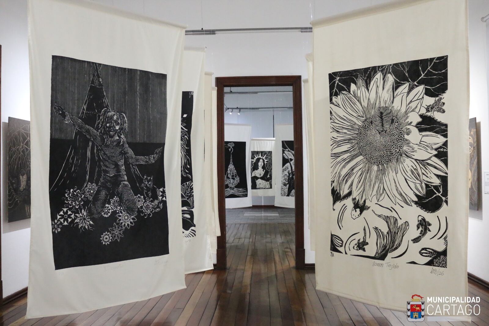 El museo alberga cuatro exposiciones de arte: Homenaje a Emilia Cersósimo; Íriria Sé, del colectivo Grabado Mujer; Fuerza y Fragilidad, de Lorena Villalobos; y Detrás de la Máscara, de Karen Clachar.