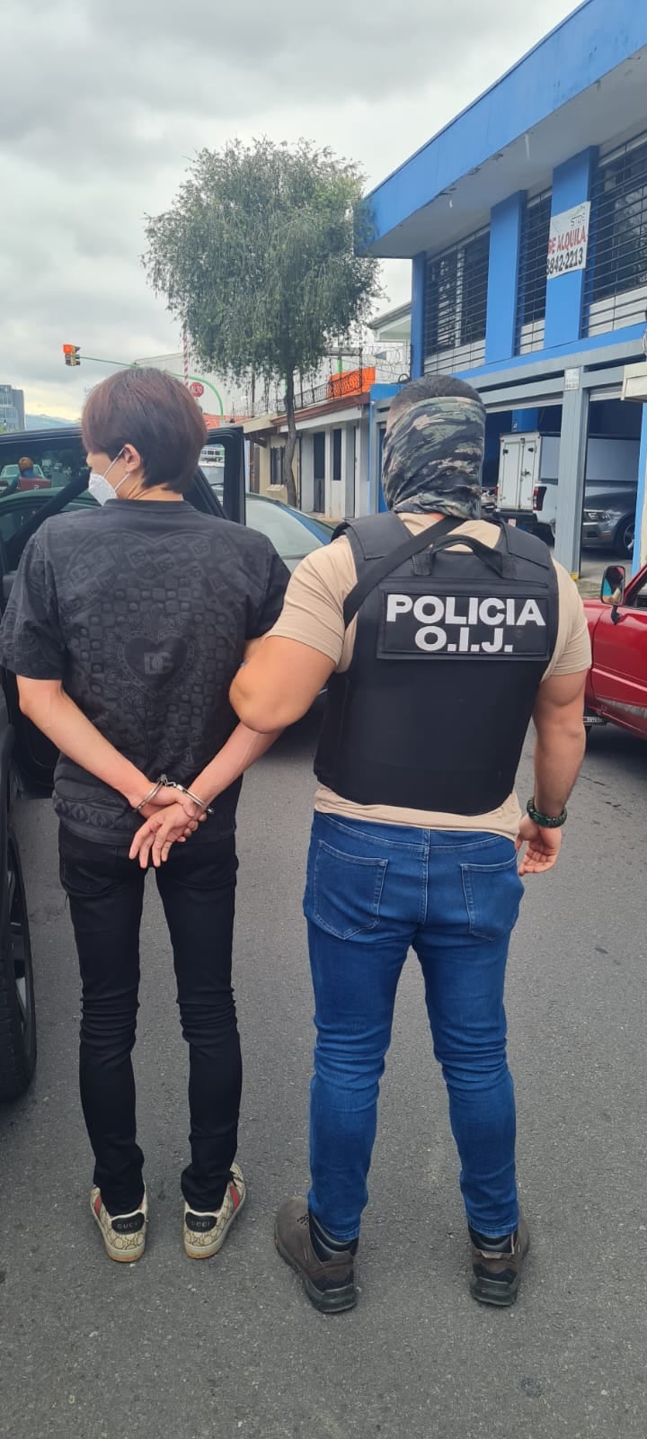 El oriental de apellido Lin fue detenido en avenida 10, en San José. Foto OIJ.