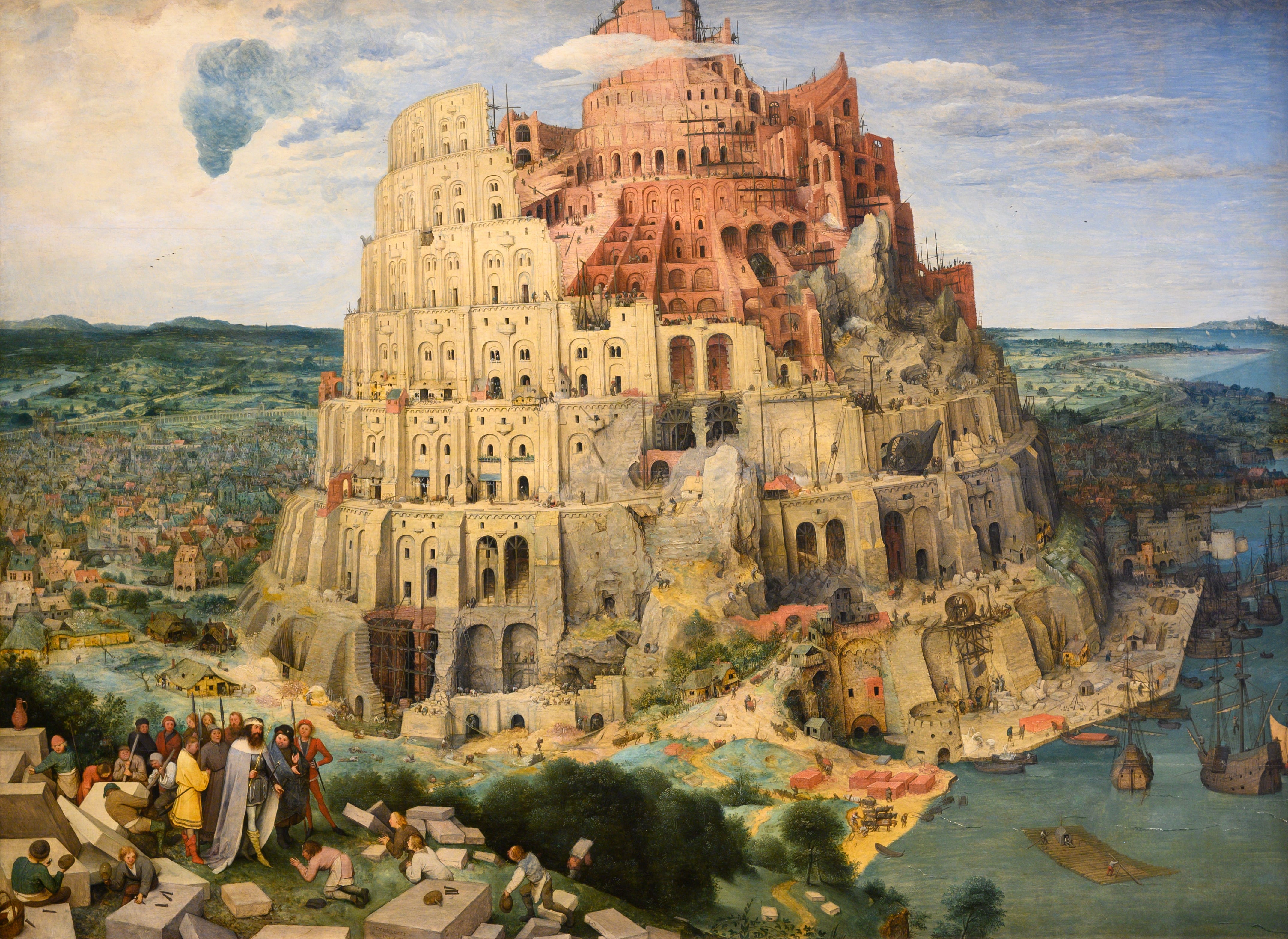 Viena, Austria. Octubre de 2023. La torre de Babel pintada en 1563 por Pieter Bruegel (Brueghel o Breughel). Museo Kunsthistorisches (Museo de Historia del Arte).