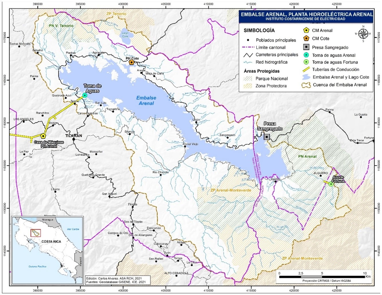 Área Silvestre Protegida Paisaje Nacional Espejo de Agua Embalse Arenal