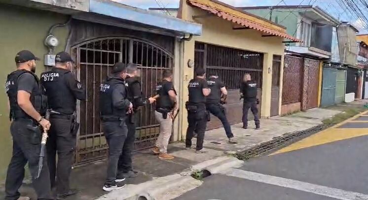 El OIJ realizó 30 allanamientos para desmantelar a la banda. Foto OIJ.