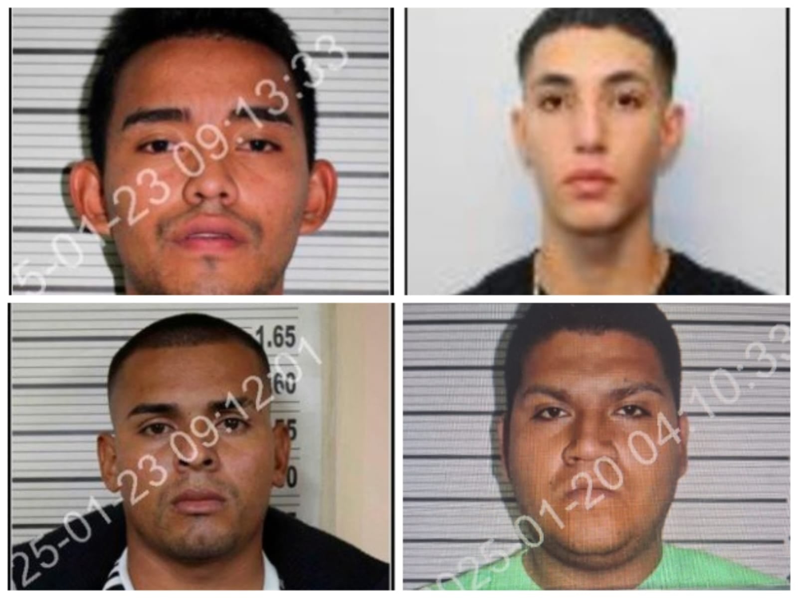 Róger Coronado y Javier Ismael Araya (arriba) así como Wayner Gutierrez y Jesús Rosales (Abajo) son buscados por el OIJ. Si los ve llame al 800-8000-645. Foto: Cortesía OIJ.
