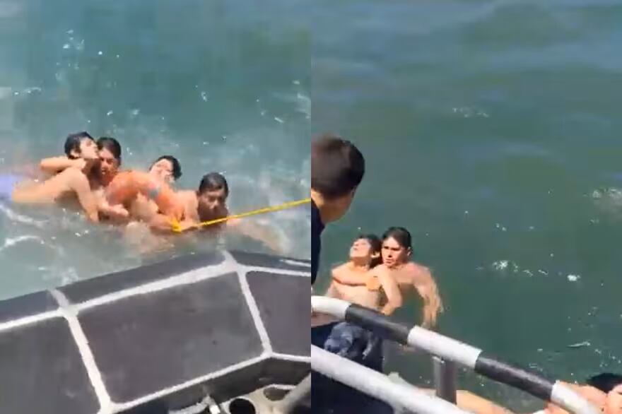 Cuatro jóvenes argentinos fueron rescatados tras ser arrastrados por el mar en Chile. El quinto sigue desaparecido y su búsqueda continúa.