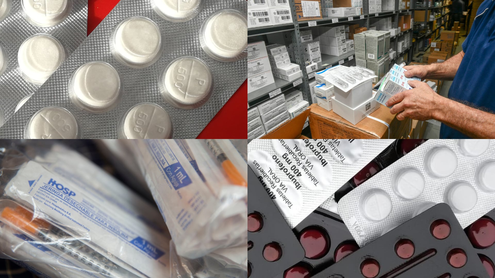 Medicamentos, acetaminofén, ibuprofeno, jeringas, bodega de Farmacia de la CCSS