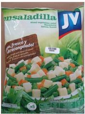 Una bolsa de los vegetales congelados "Ensaladilla" de la empresa JV.