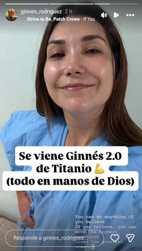 El mensaje de Ginnés Rodríguez previo a su cirugía.