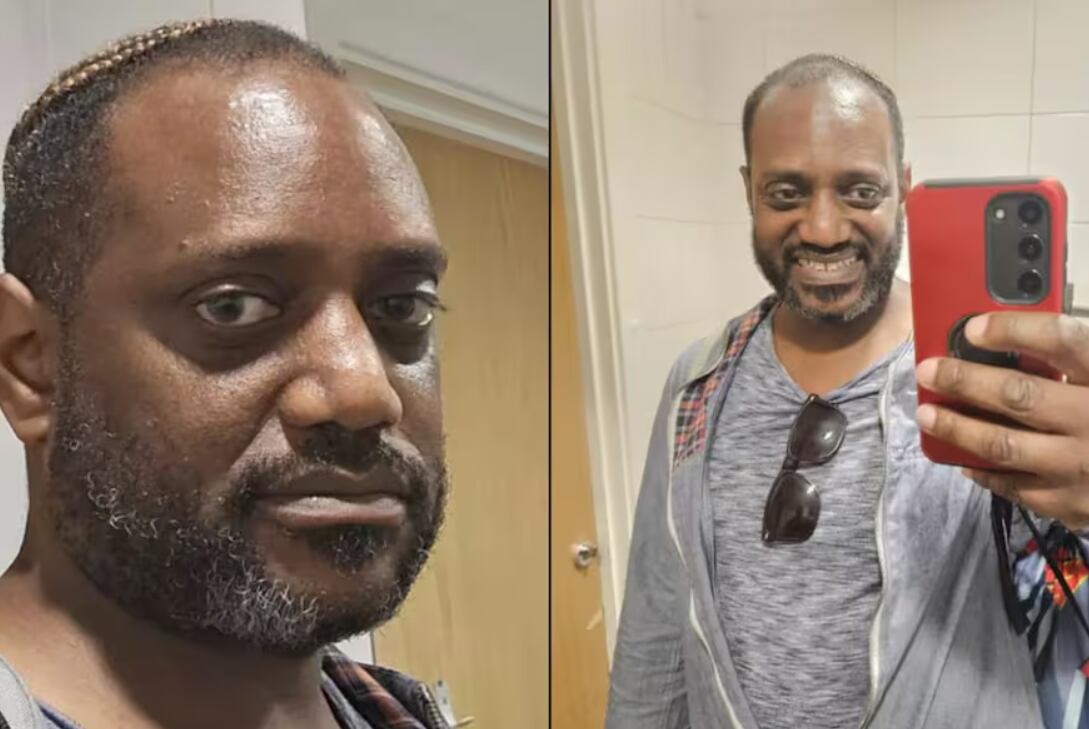 Julius Abraham, de 54 años, revela su secreto para la juventud: beber agua de verduras cocidas, lo que según él, lo mantiene saludable y joven.