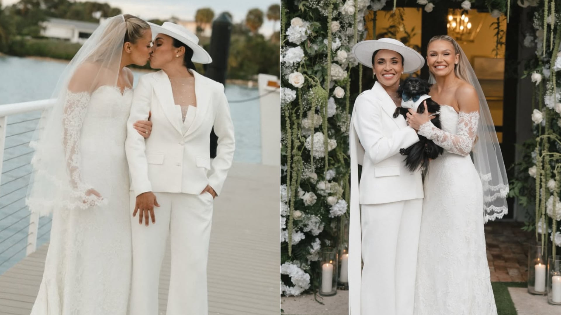 Marta Vieira da Silva y Carrie Lawrence formalizaron su relación en Estados Unidos tras conocerse como compañeras en el Orlando Pride.