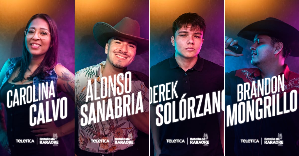 Carolina Calvo de 35 años, Alonso Sanabría de 25, Derek Solórzano de 18 y Brandon Mongrillo de 19, serán parte de la primera noche de competencia.