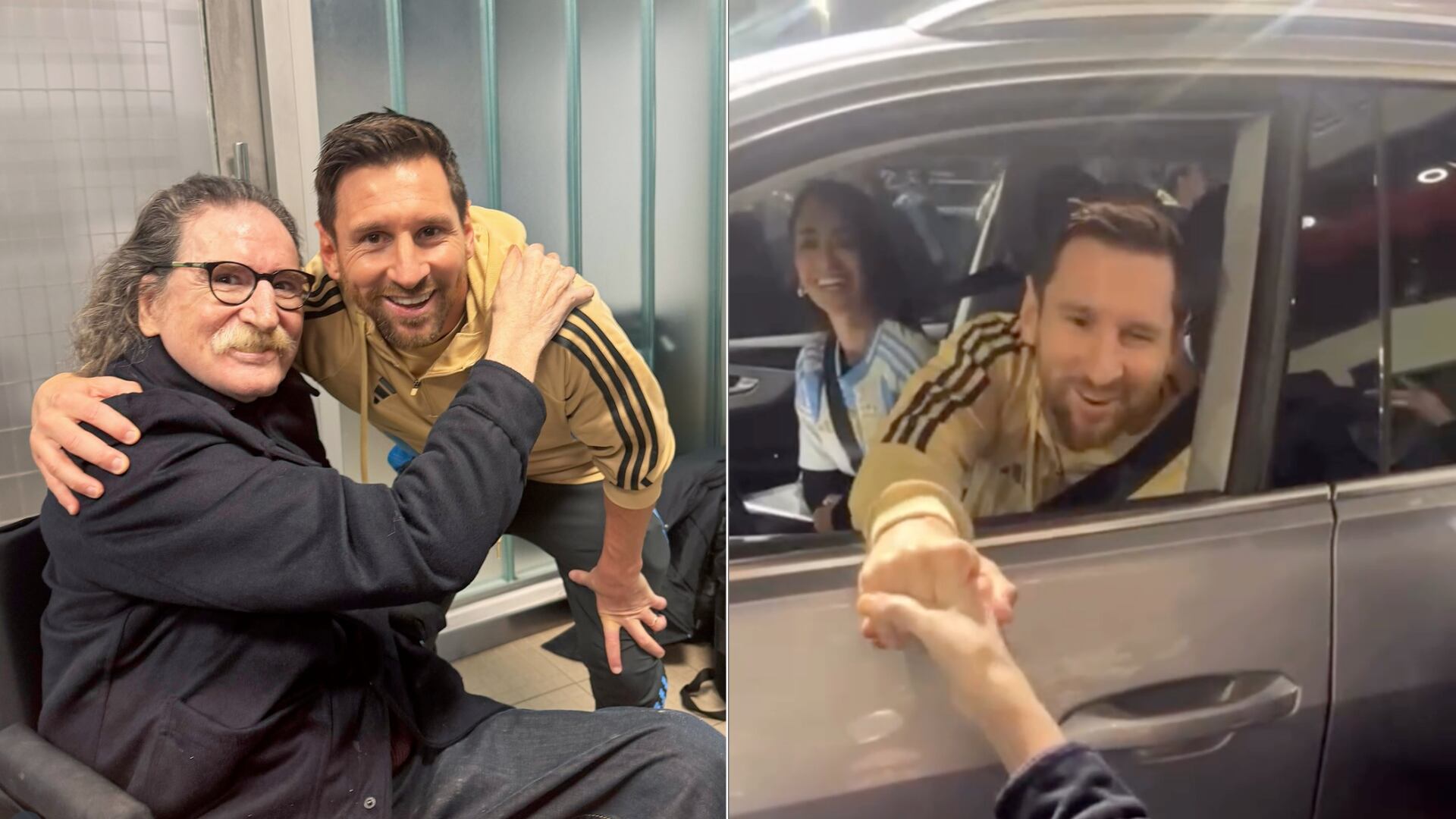 Antonela Roccuzzo aplaudió emocionada cuando Charly García saludó a Messi tras el partido de la selección argentina.