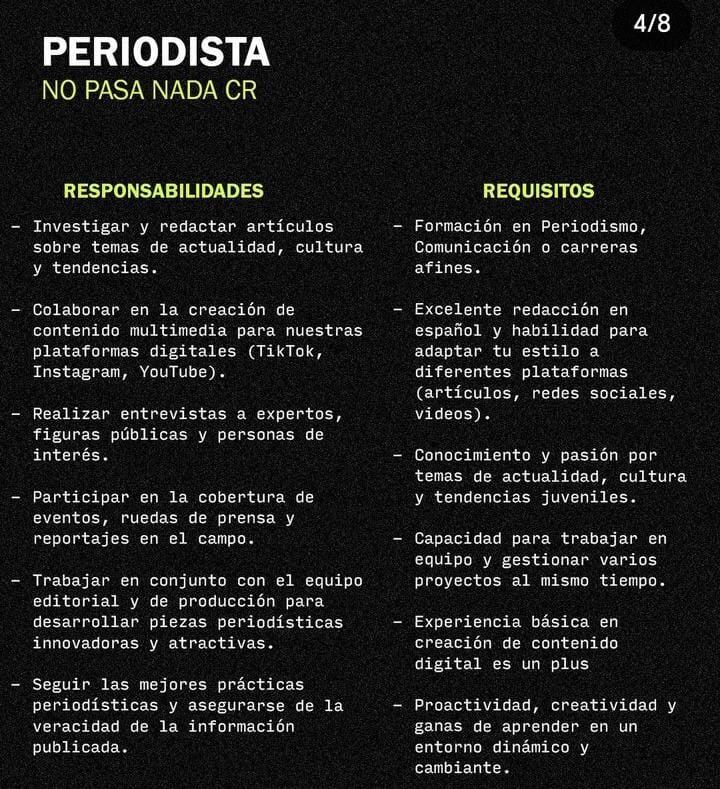 empleo en medio de comunicación