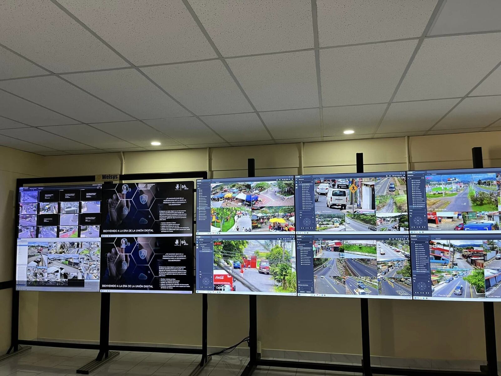 Parques, calles, comercios y todos los puntos de entrada y salida de La Unión son monitoreados desde un local inaugurado este jueves. Foto: Municipalidad La Unión.