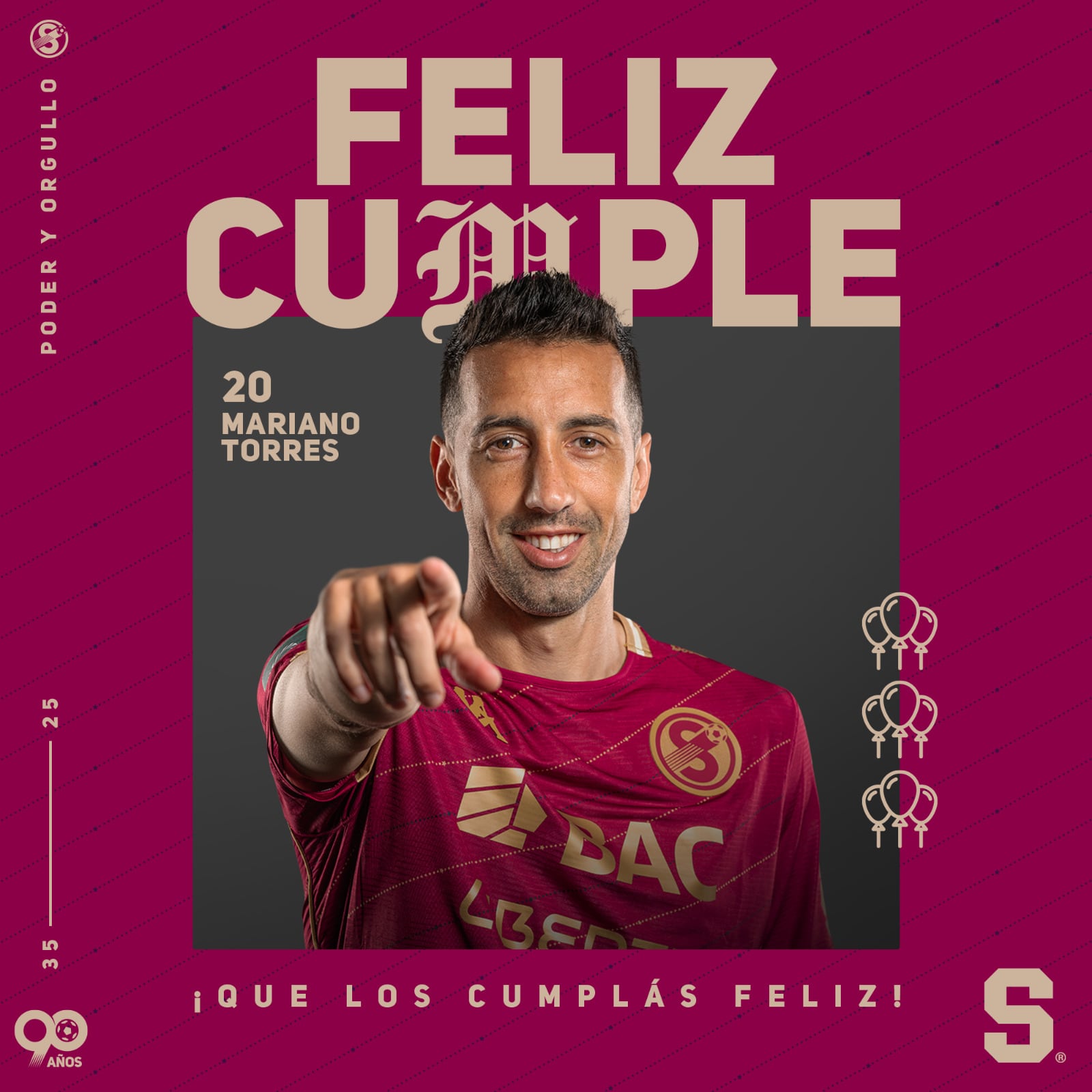 Mariano Torres cumplió 39 años el 19 de mayo.