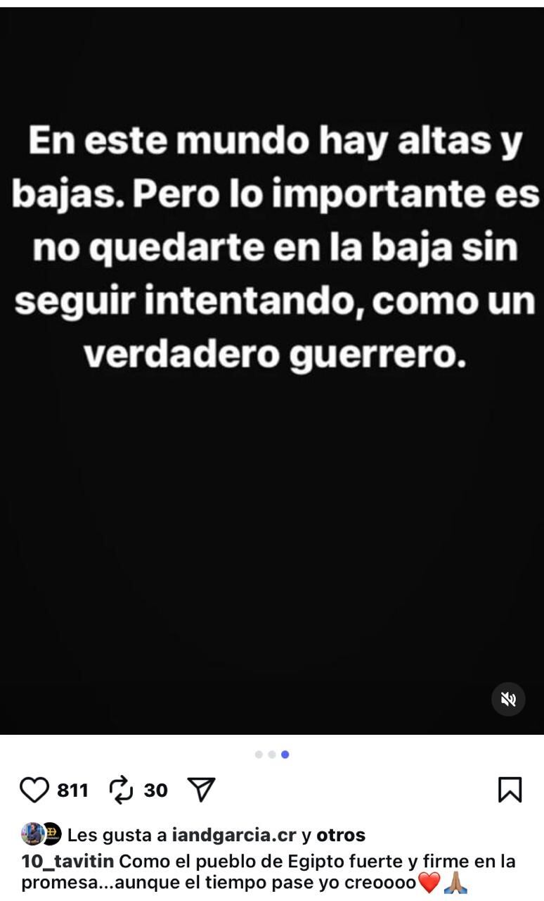 Gustavo Herrera publicó un mensaje en sus redes en respuesta a sus críticos por su rendimiento en Saprissa.