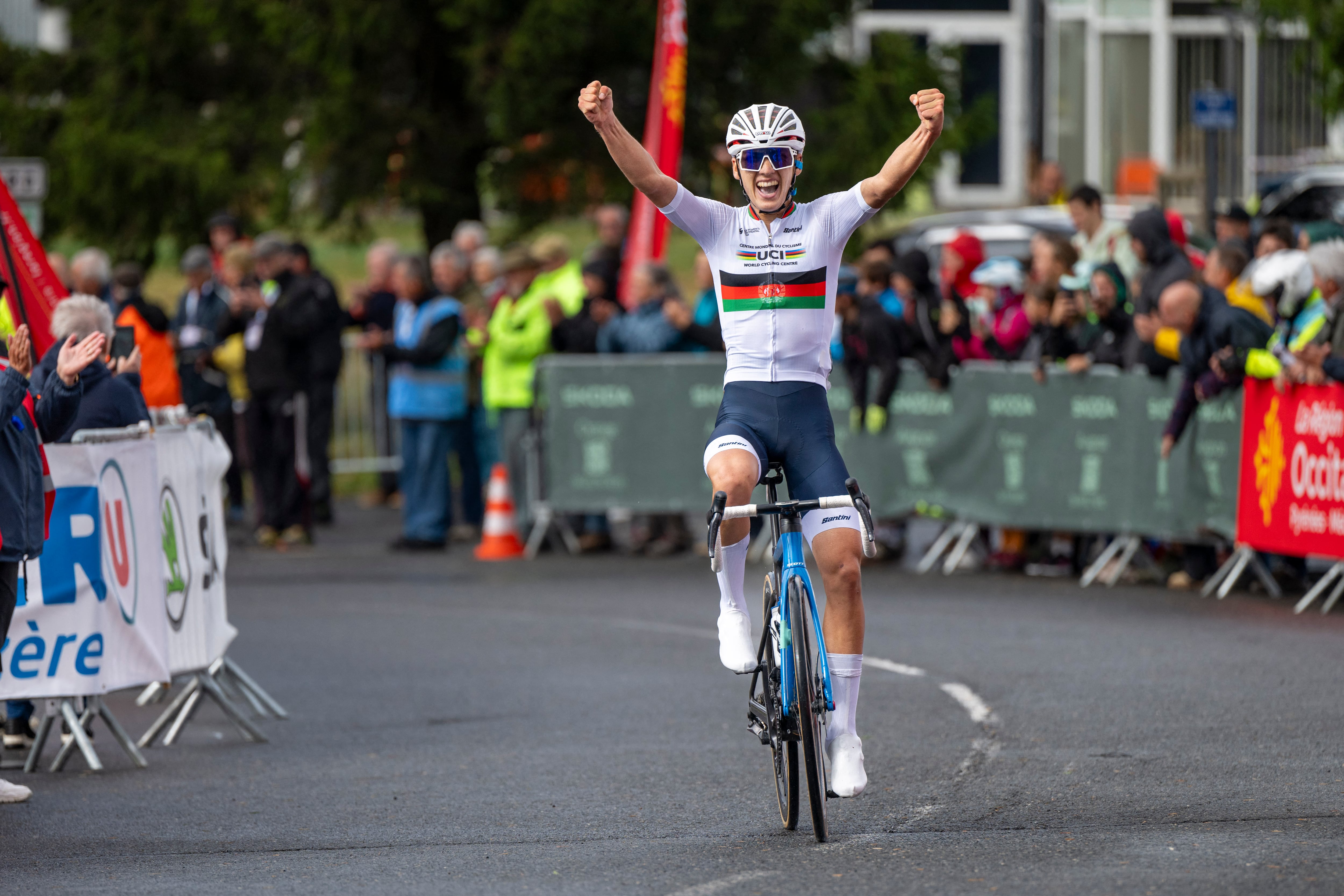HASHIMI Fariba durante el Tour Ciclista Femenino de Ardèche, TCFIA 2024, quinta etapa, La Canourgue > Mont Lozère, el 7 de septiembre de 2024 en Mont Lozère, Francia. Foto: Florian Frison / DPPI. (Foto de Florian Frison / DPPI vía AFP).