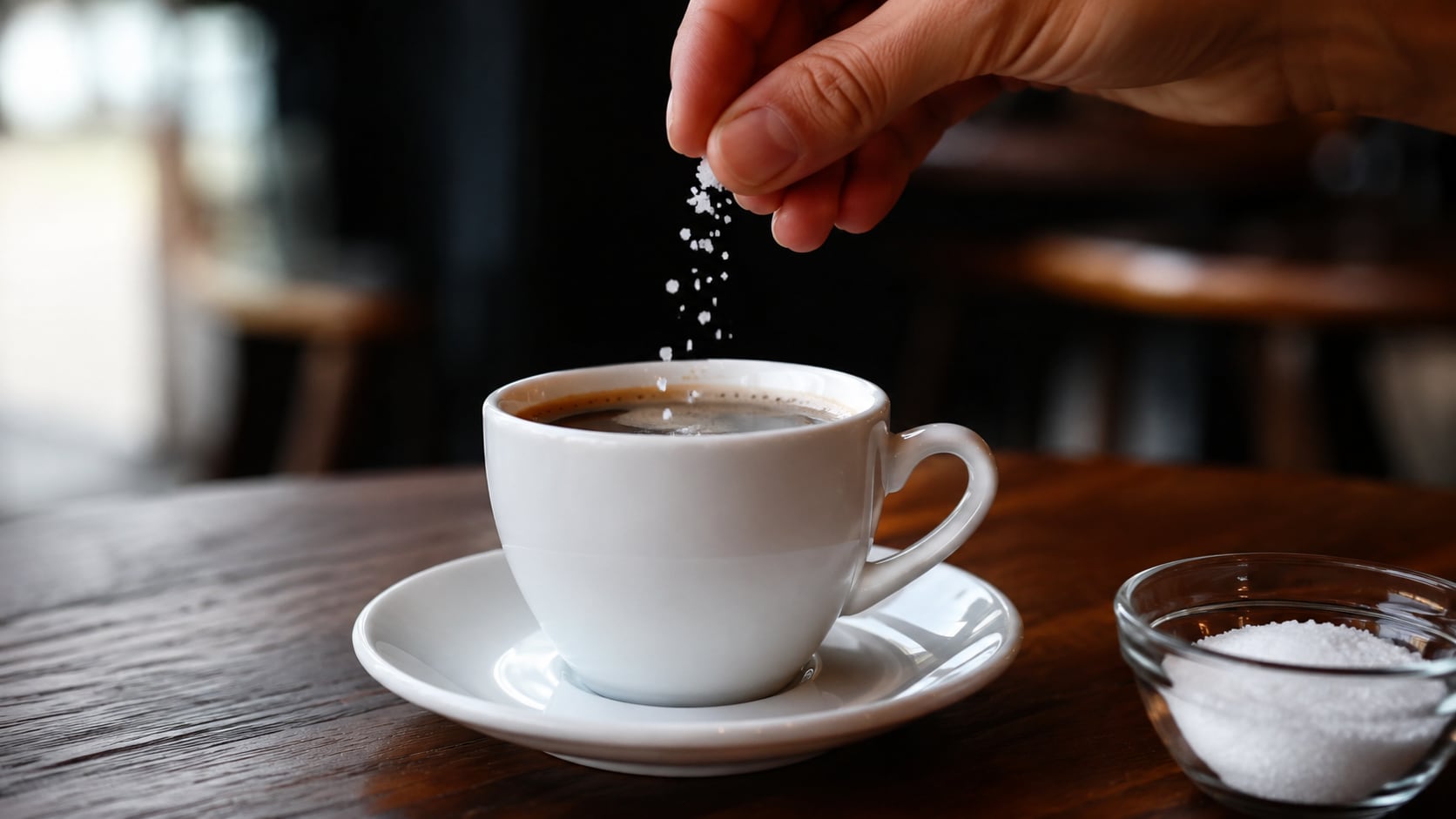 La sal puede alterar la percepción del gusto en el café y ayudar a equilibrar sabores intensos o demasiado amargos.
