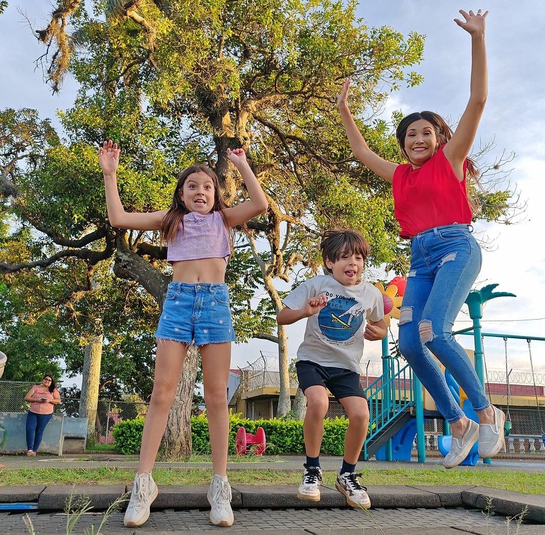 Ginnés Rodríguez y sus hijos