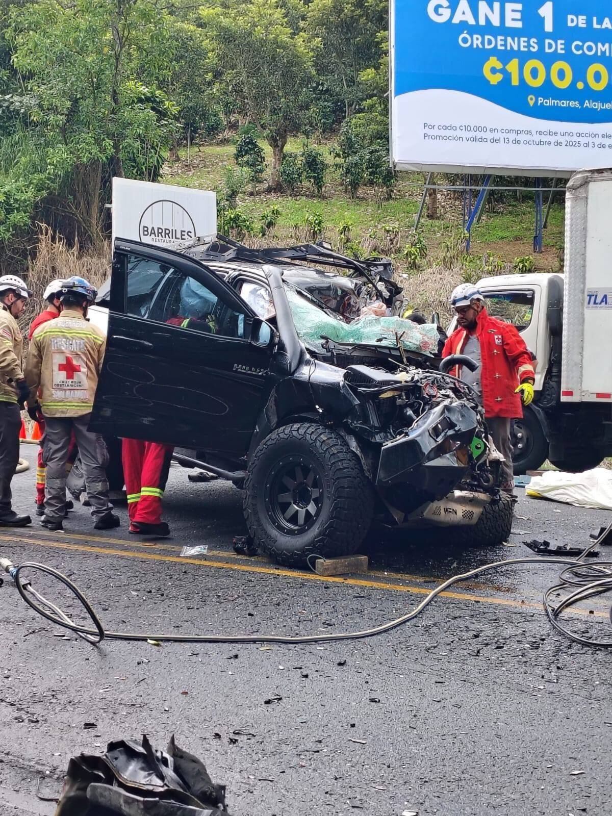 Fatal accidente en Palmares. Foto Choques en Costa Rica.