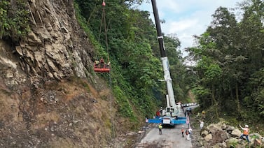 MOPT actualiza situación de la ruta 32 tras deslizamiento por lluvias