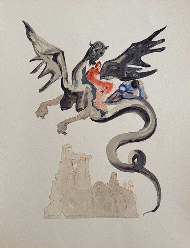 'Enfer 17 - Les Usuriers, 1959-1963', de Salvador Dalí, grabado en madera, 33 × 26 cm, edición de 4765