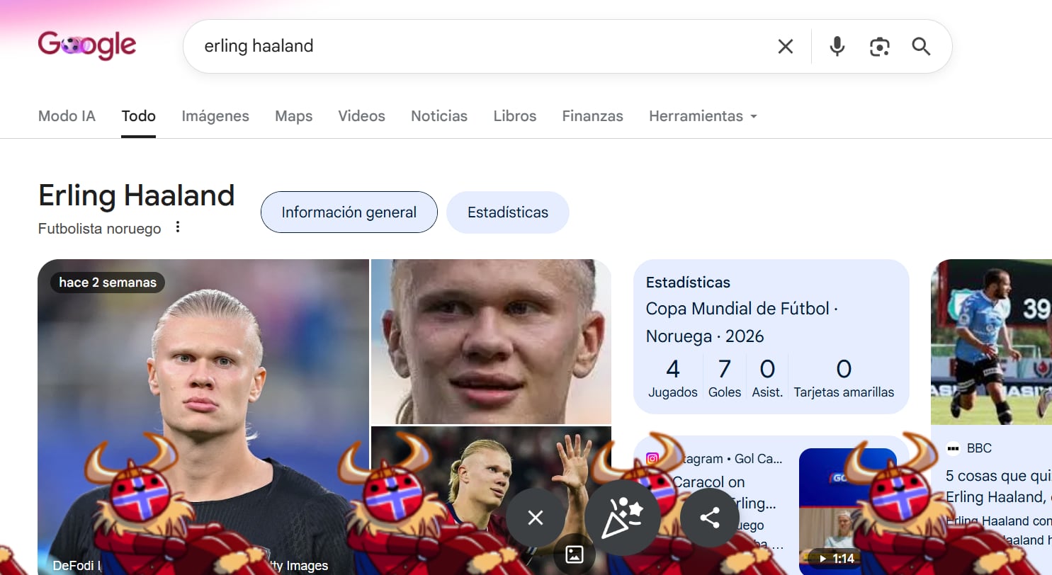 Erling Haaland tiene razón de emocionarse al entrar a Google y buscar su nombre.