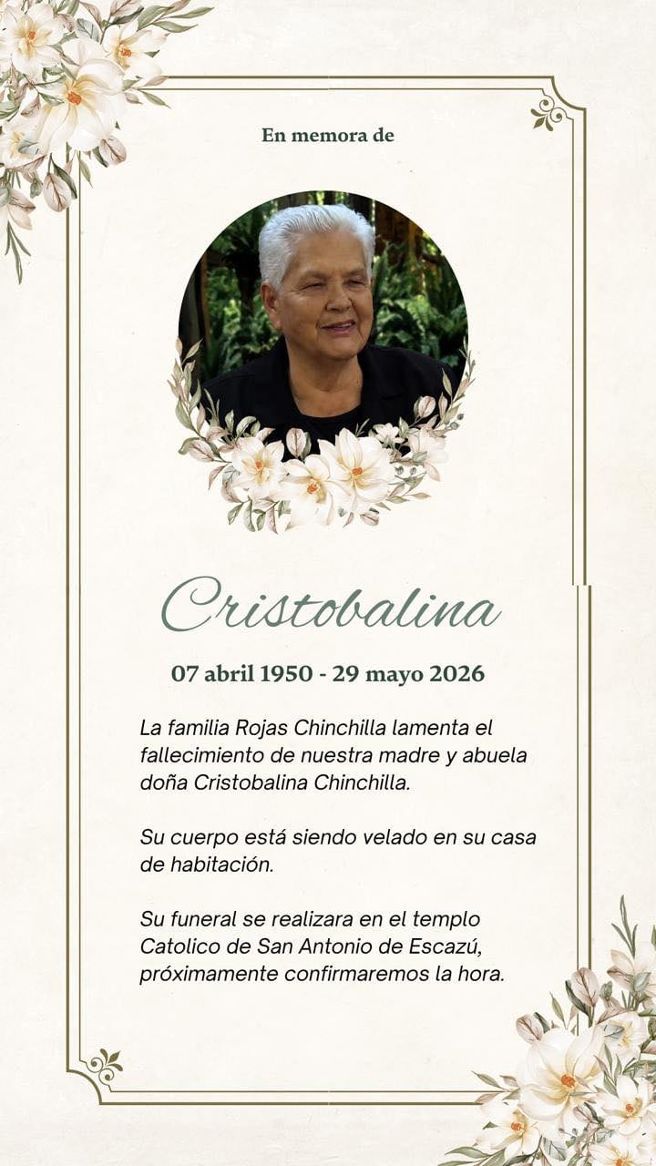 Esta es la nota luctuosa que publicó Warner Rojas en sus redes sociales.