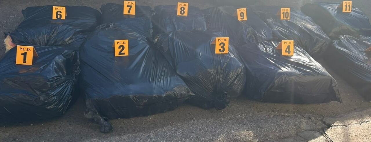 Bien oculta en un vehículo iba esta carga de marihuana en un carro que criculaba cerca de Casamata, El Guarco de Cartago. Foto: MSP.