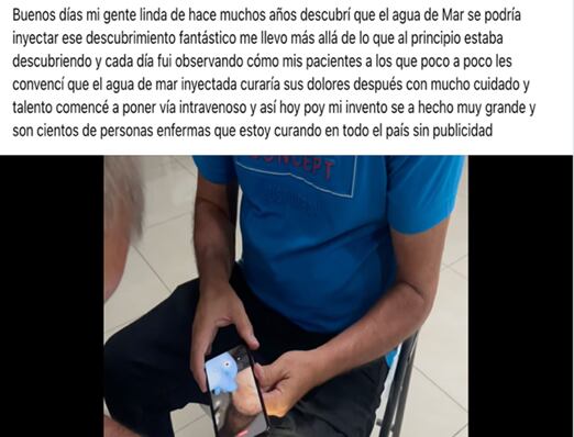 Esta es una de las publicaciones de uno de los médicos que ofrece el producto.
Fotografía: Facebook