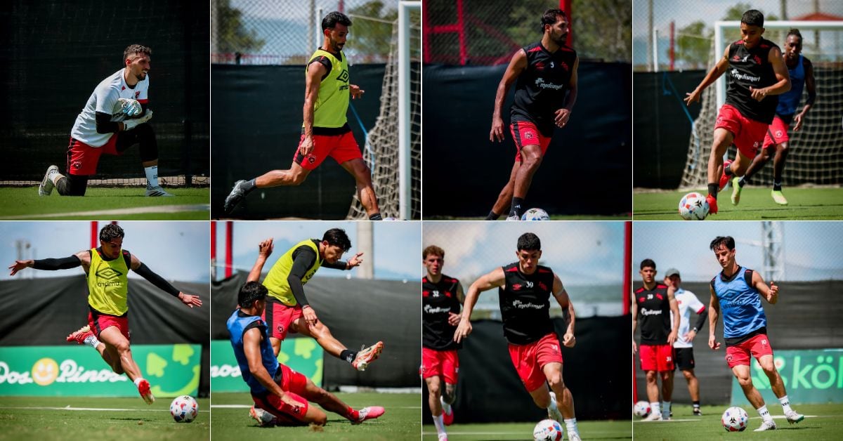 Estas imágenes corresponden a la primera práctica de Liga Deportiva Alajuelense con Óscar Ramírez de regreso.