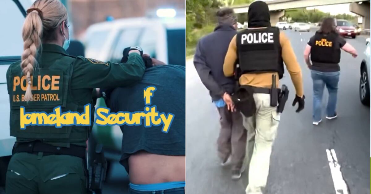 El Departamento de Seguridad Nacional de Estados Unidos mostró a los migrantes como una carta que mostraba el nombre, país de origen, delito y sentencia de migrantes arrestados.