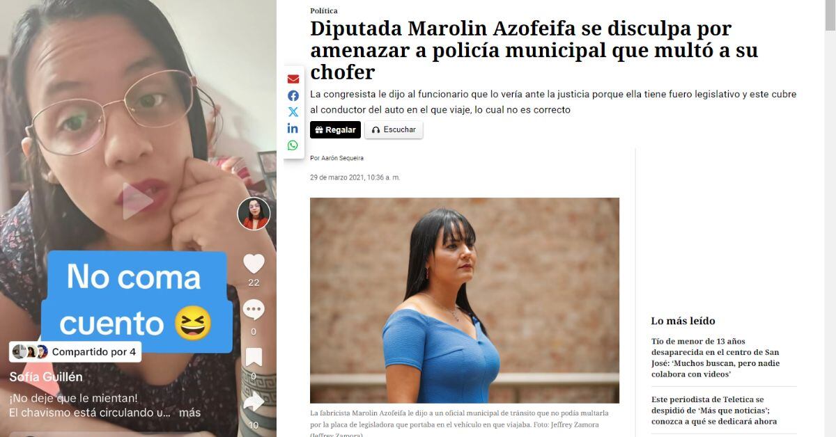 Manipulan video para atacar a Sofía Guillén