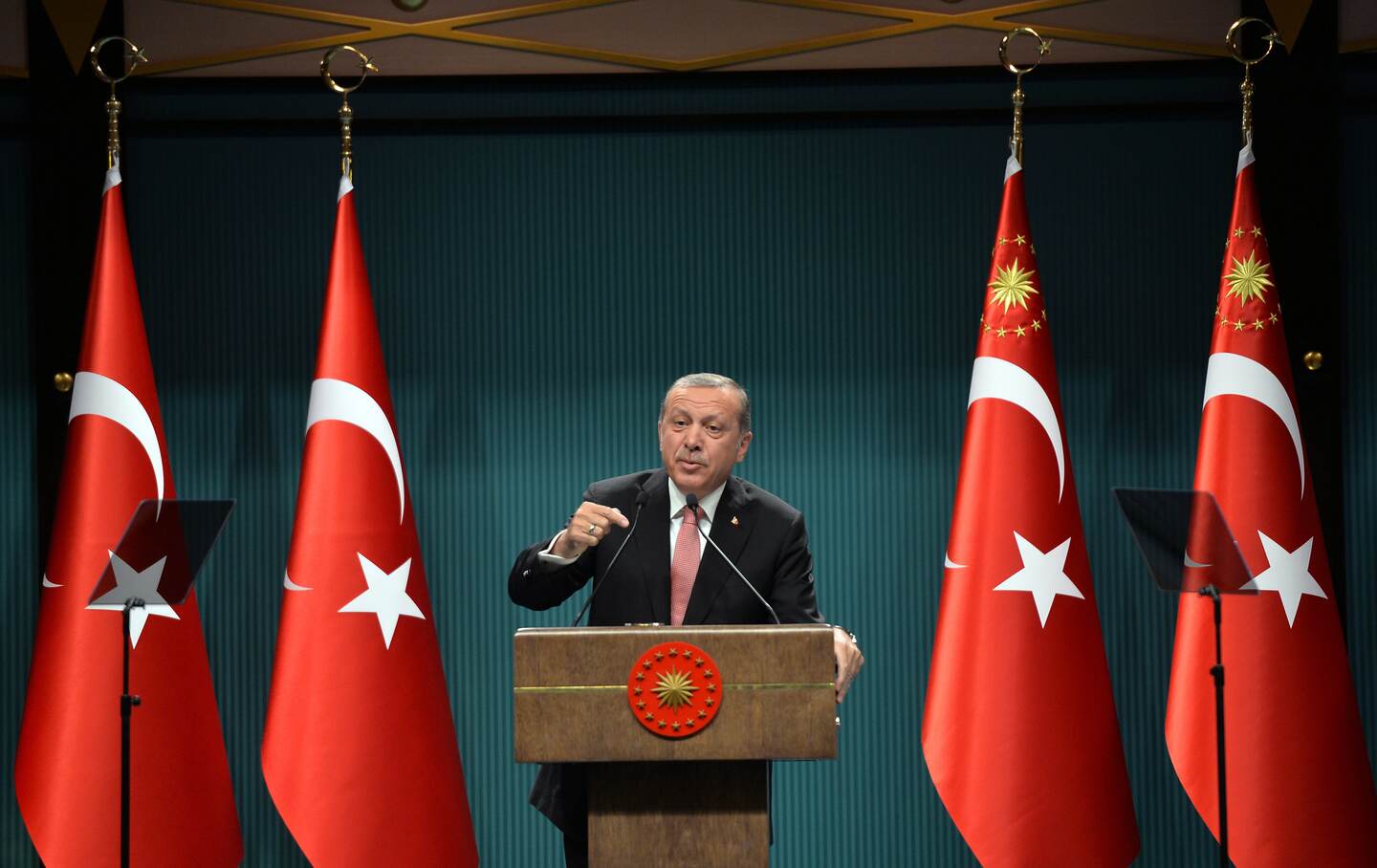 Erdogan dio declaraciones ante periodistas este miércoles, luego de mantener una reunión con su gabinete en Ankara, Turquía.