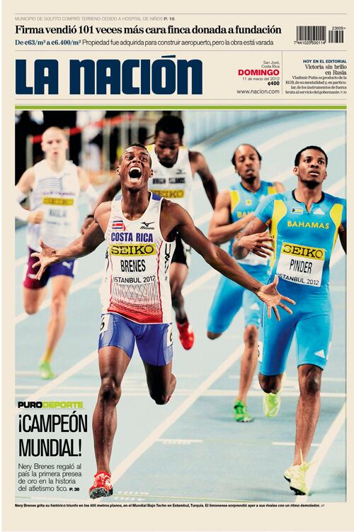 Portada de La Nación del 11 de marzo del 2012