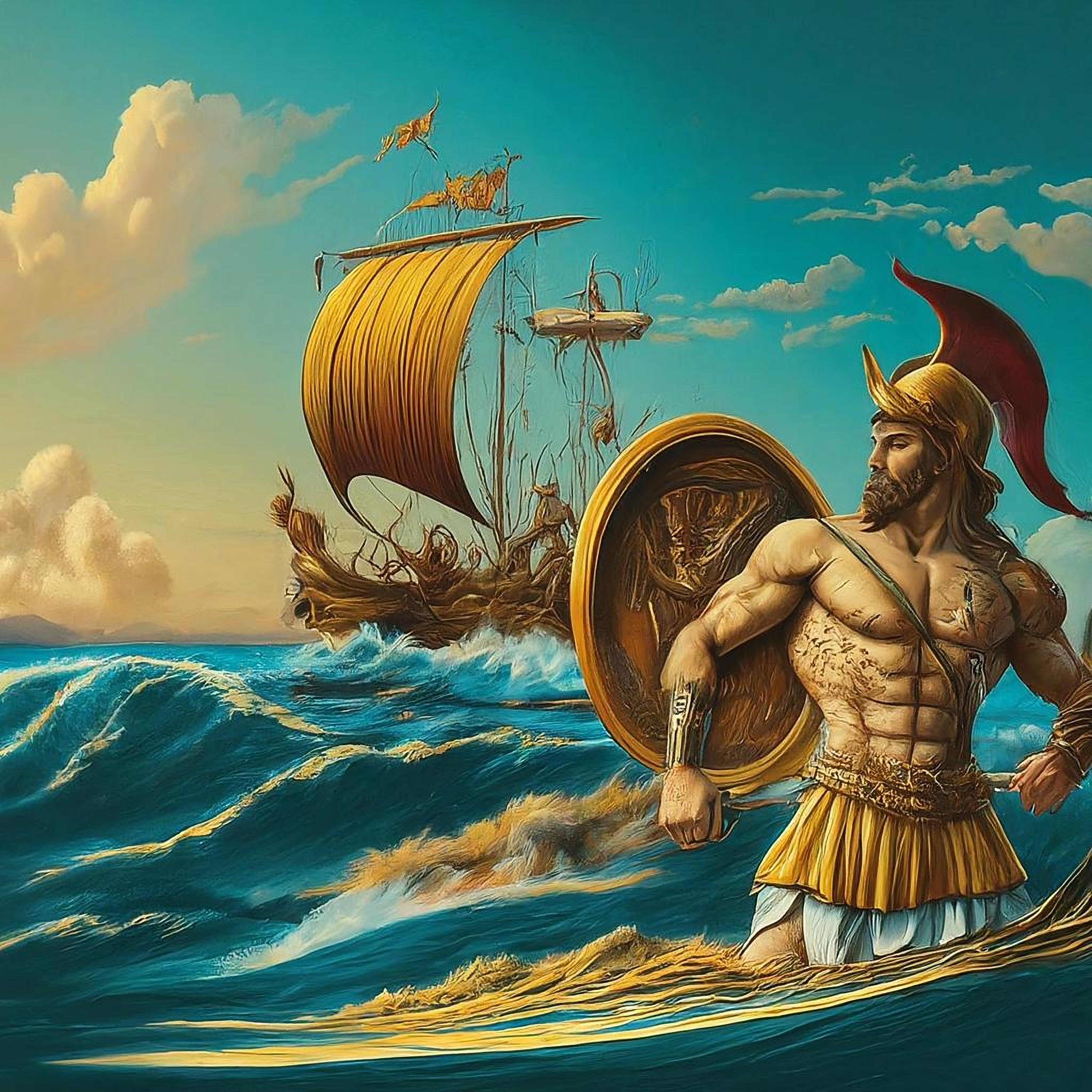 Ilustración de Odiseo, protagonista de La Odisea, poema épico griego