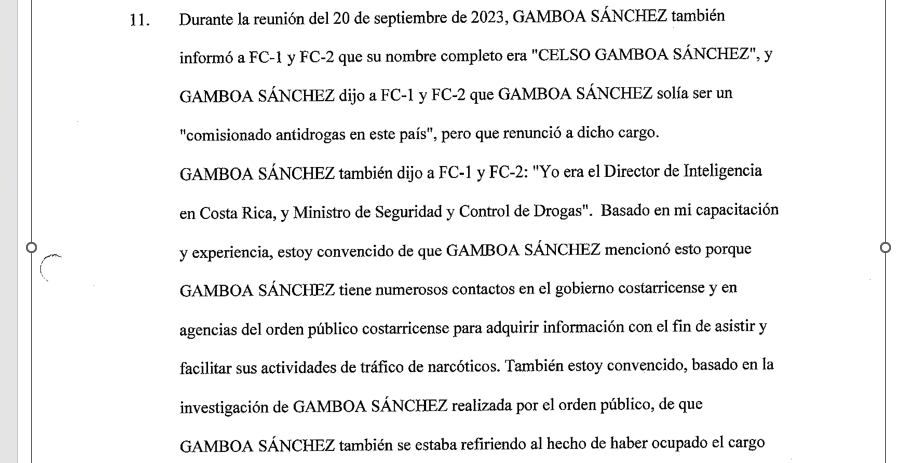 Un agente especial de la Oficina Federal de Investigaciones de Estados Unidos (FBI, por sus siglas en inglés) dijo estar convencido de que el exmagistrado Celso Gamboa, quien está acusado de narcotráfico internacional en Texas, “tiene numerosos contactos en el gobierno costarricense”.