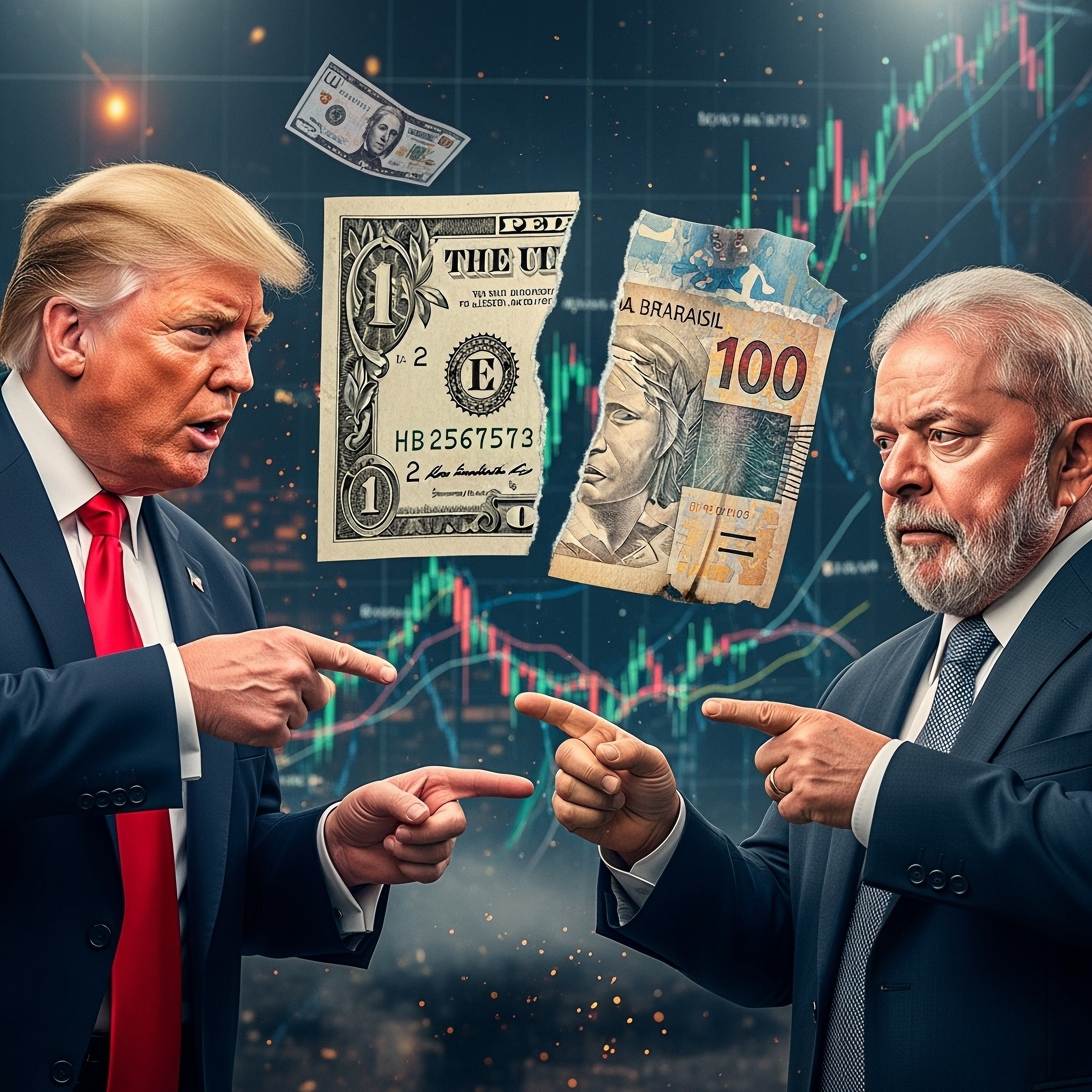 Donald Trump, presidente de Estados Unidos, y Lula Da Silva, presidente de Brasil