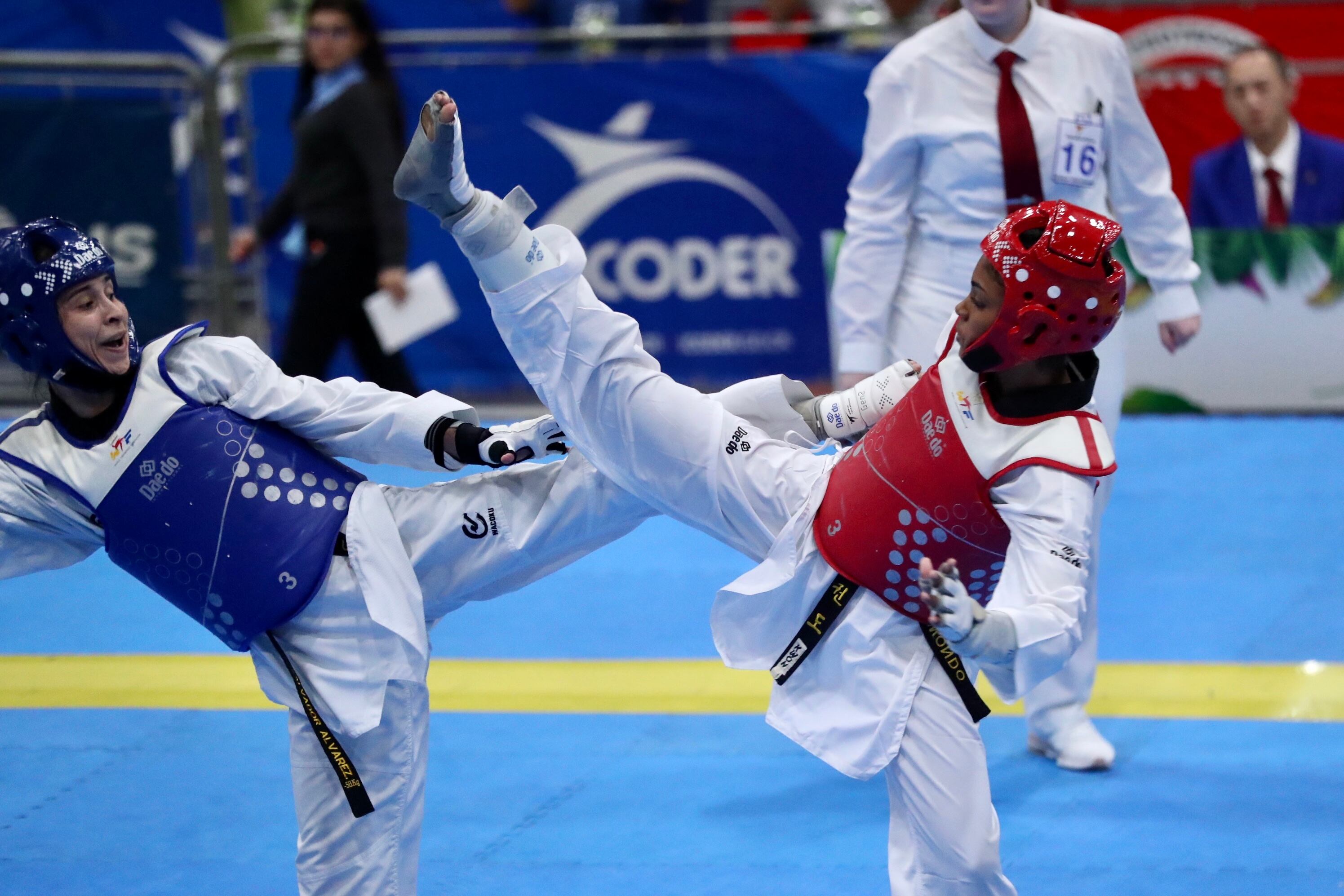 11/03/2020, Heredia, Palacio de los Deportes, torneo clasificatorio continental de taekwondo, en el que participaron los ticos Juan José Soto y Neshy Lee Lindo, con la posibilidad de clasificar a Juegos Olímpicos Tokio 2020. Fotografía José Cordero
