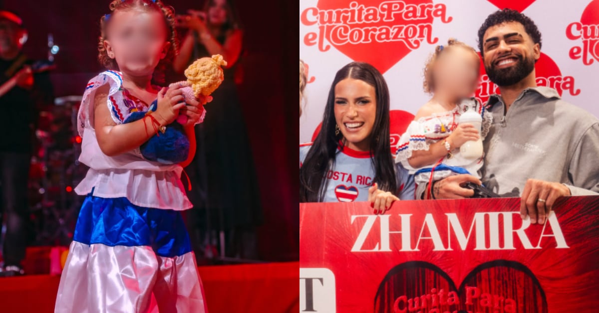 Aiunii, hija de Zhamira y Jay Wheeler se robó las miradas con su traje típico costarricense.