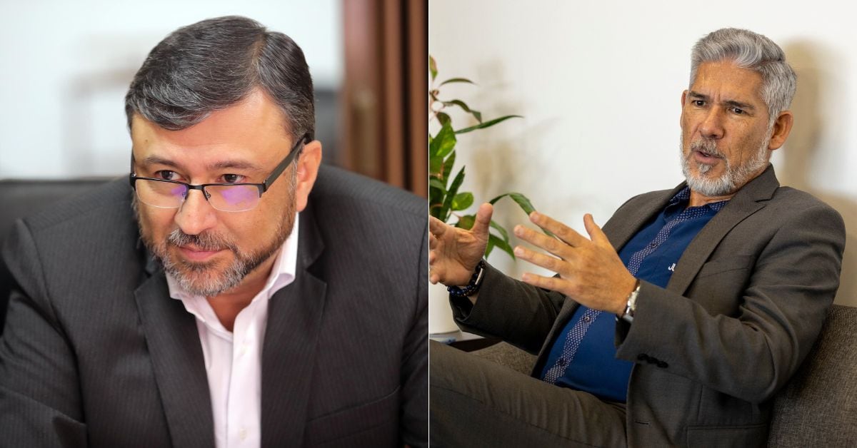 De izquierda a derecha, Jaime Barrantes, gerente de Pensiones del IVM, y Carlos Arias, director ejecutivo de Jupema.