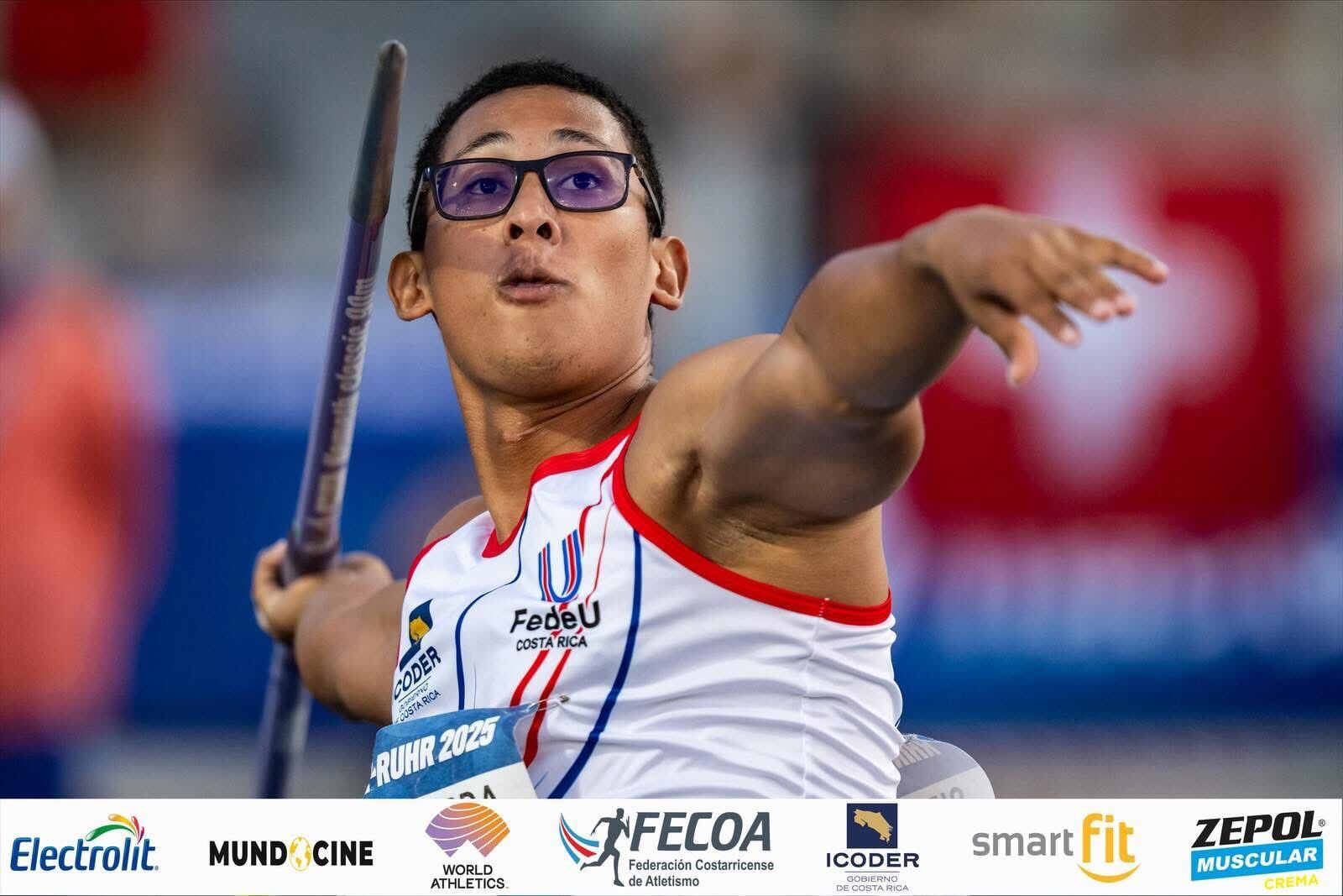 Iván Sibaja
Lanzamiento de jabalina
sexto lugar Juegos Mundiales Universitarios, Rin-Ruhr, Alemania.
27 de julio del 2025
Cortesía: Fecoa
