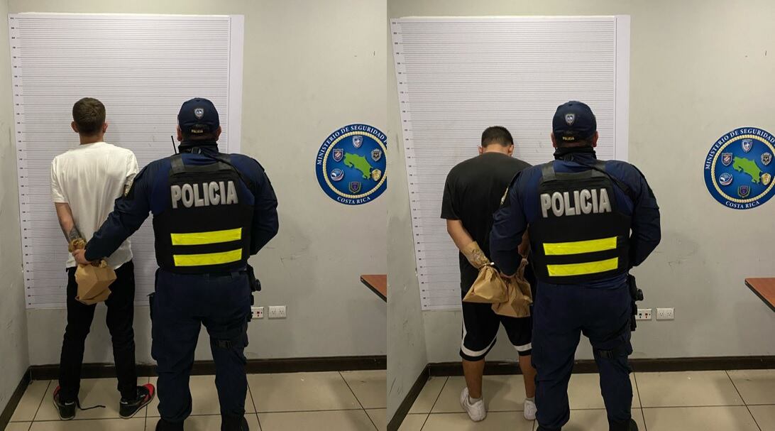 Detienen a supuestos sicarios que dispararon contra casa en Pavas. Foto MSP.