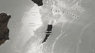 Astronauta capta una imagen del lago Titicaca desde la Estación Espacial Internacional