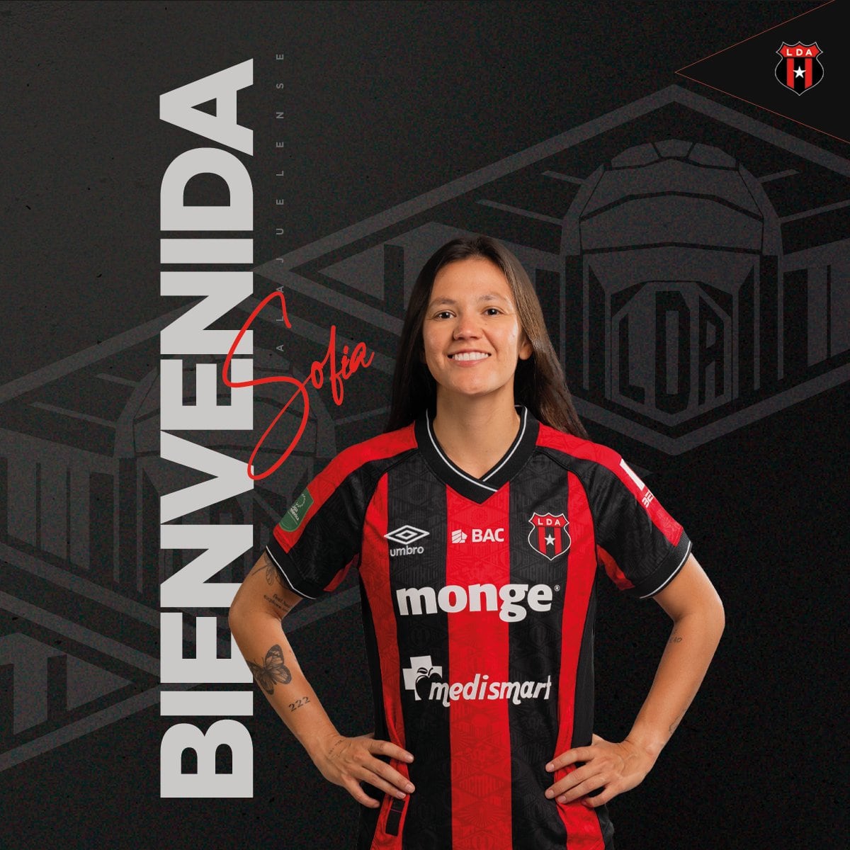 Con este arte, Liga Deportiva Alajuelense anunció el retorno de Sofía Varela.