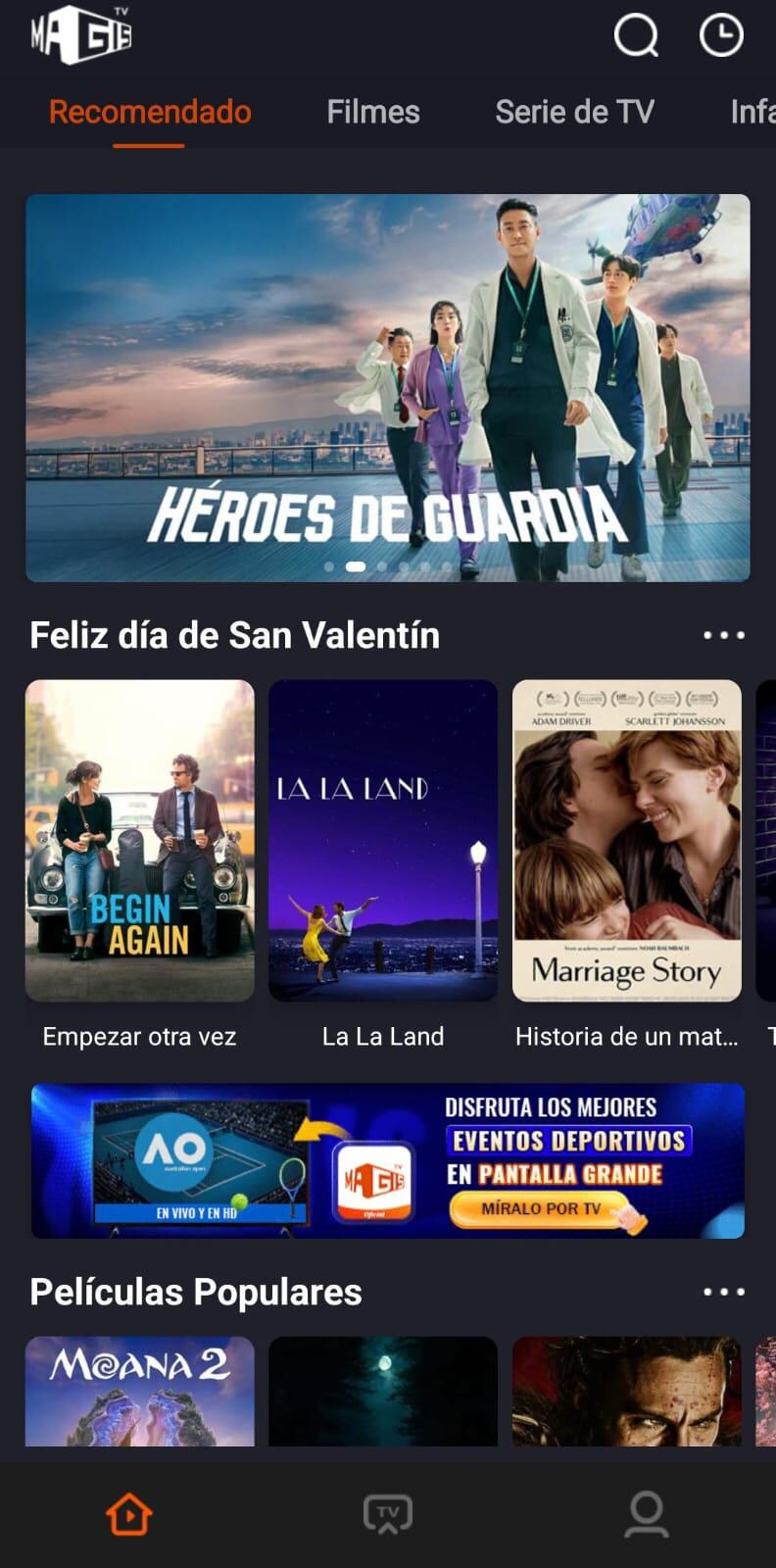 Así se ve la interfaz de MagisTv en los celulares.